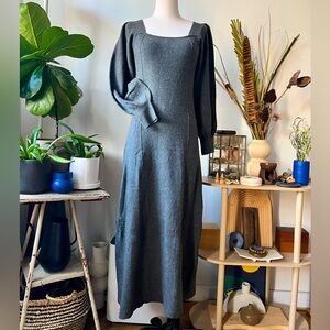 ZARA Puff Sleeve Knit Maxi Dress